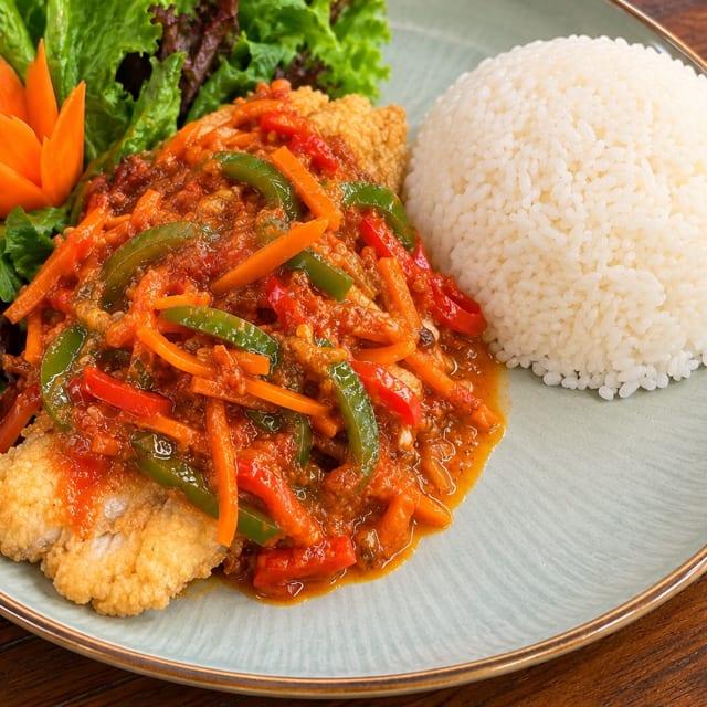 Crispy Fish with Chili Sauce.